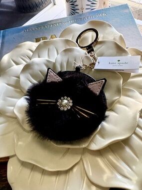 kate spade Kitty Key Chain with Gold Hardware